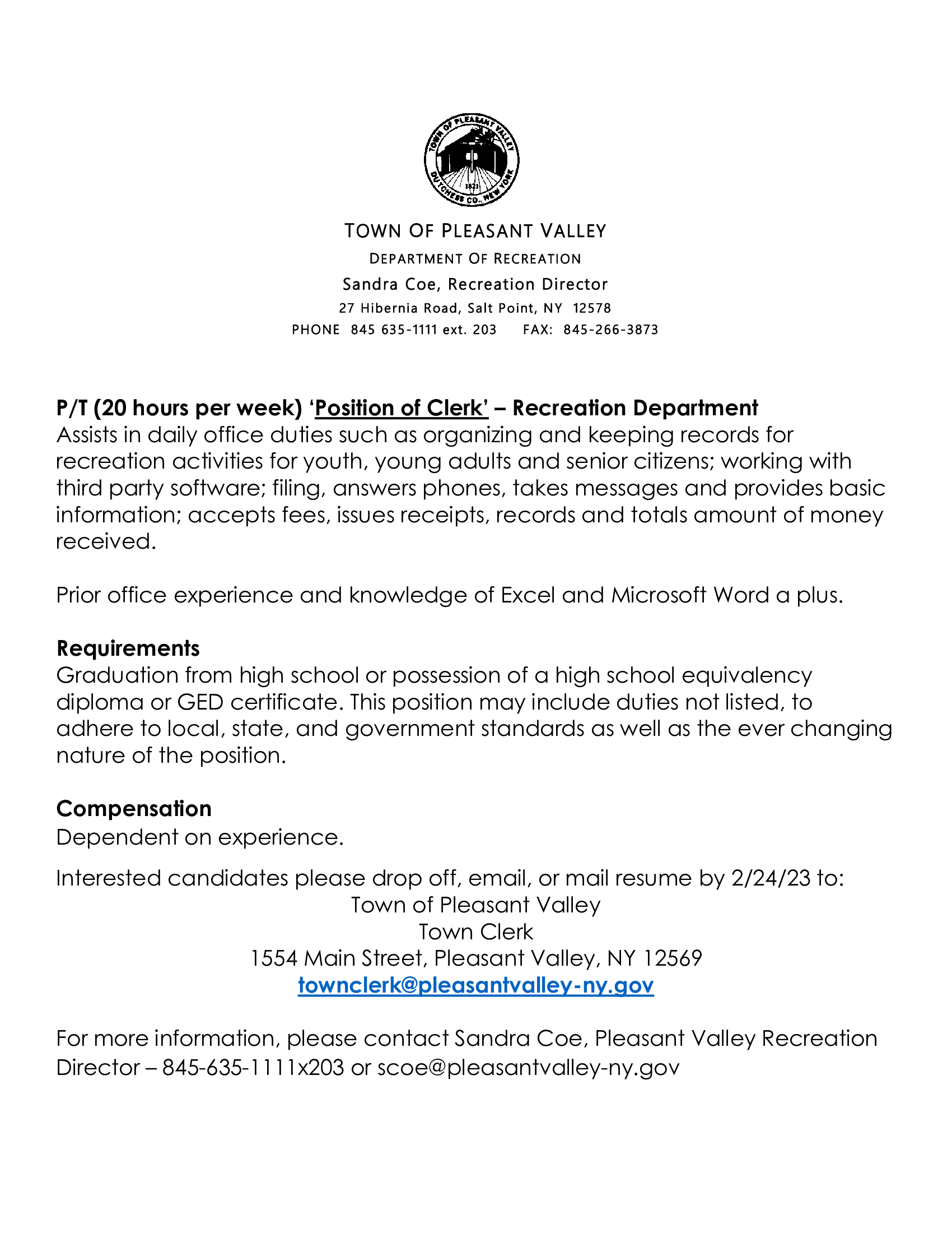 Pleasant Valley Recreation Online Registration by Recreation